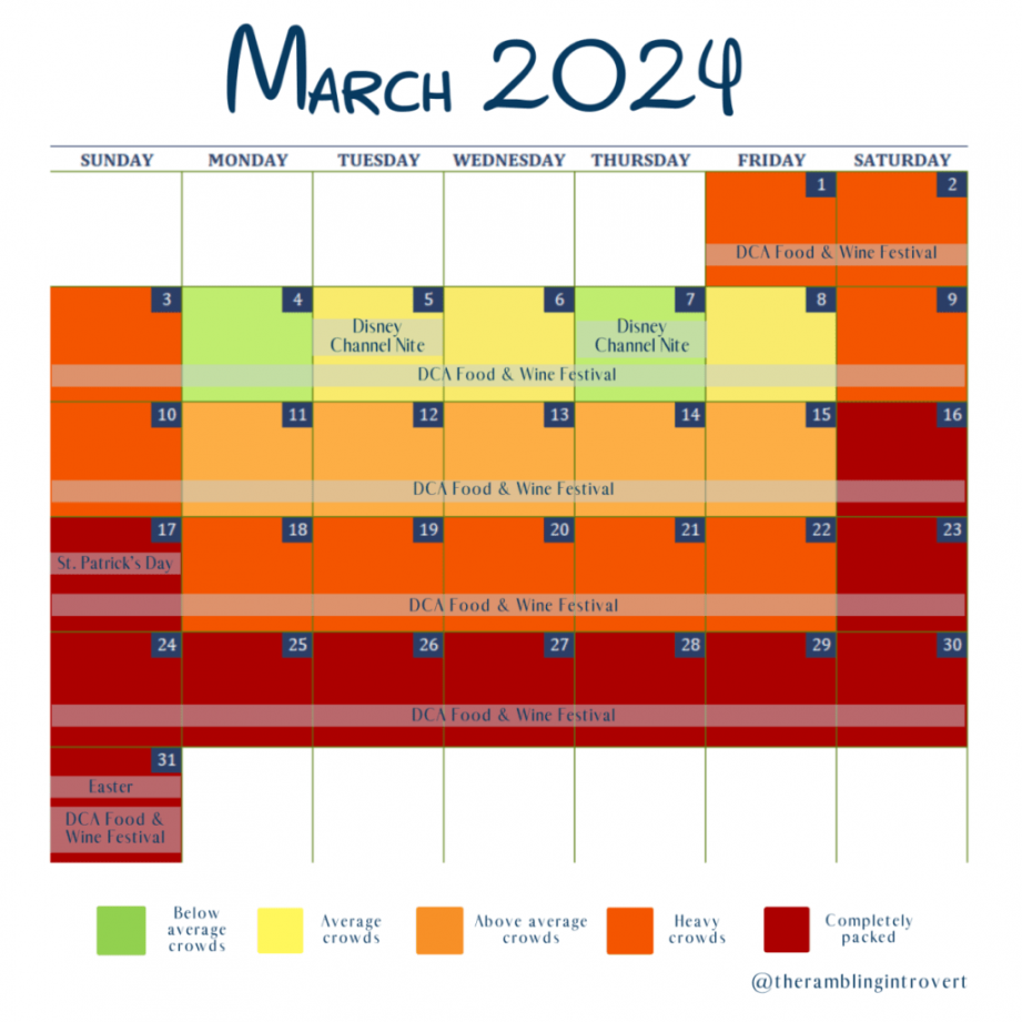 Disneyland Crowd Calendar - The Rambling Introvert