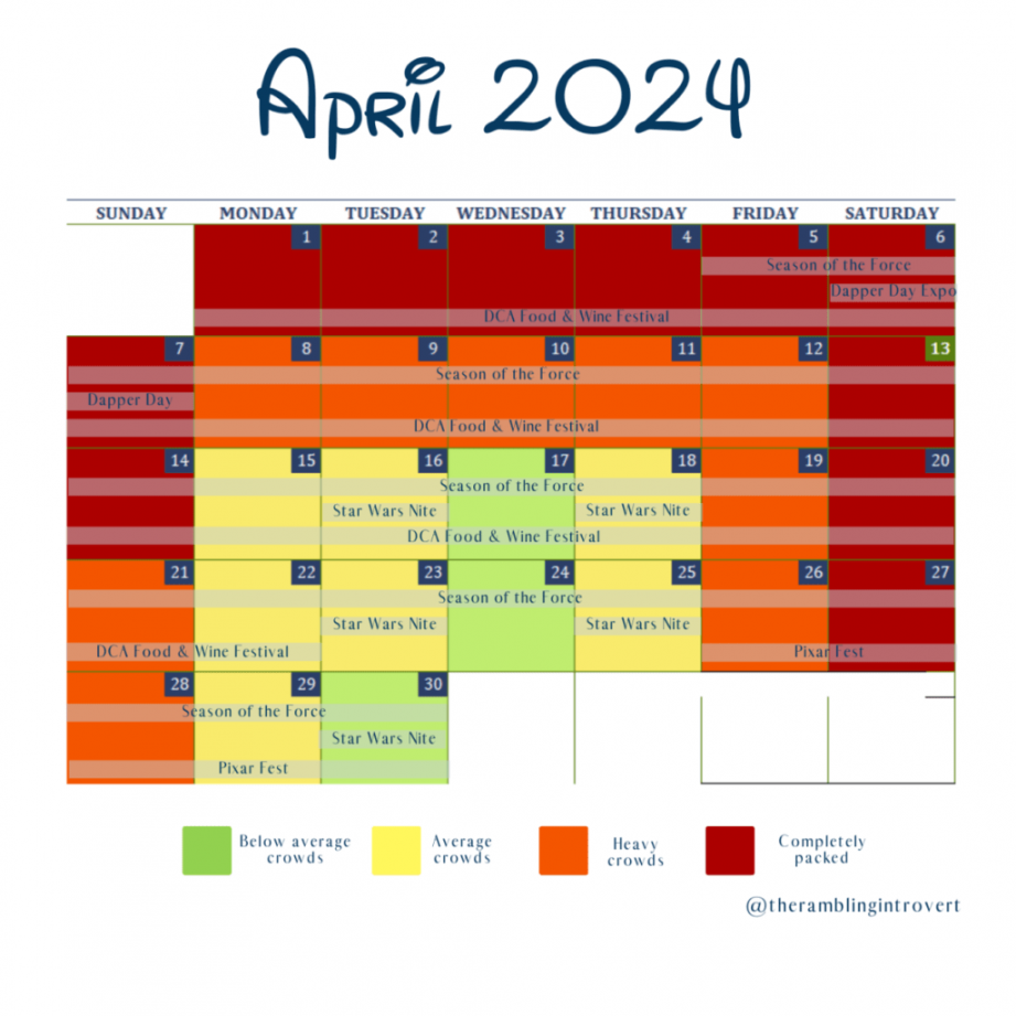 Disneyland Crowd Calendar - The Rambling Introvert