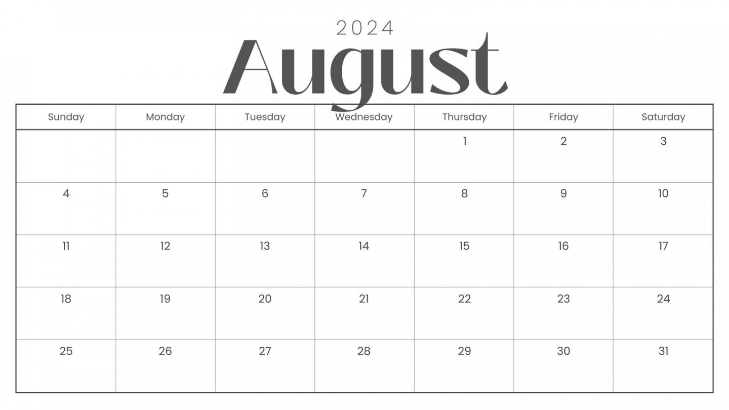 Free printable August  calendar templates  Canva