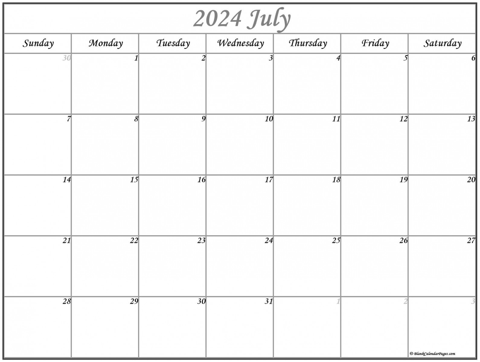 July  calendar  free printable calendar