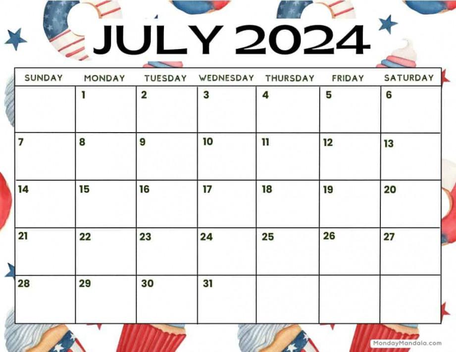 July  Calendars ( Free PDF Printables)