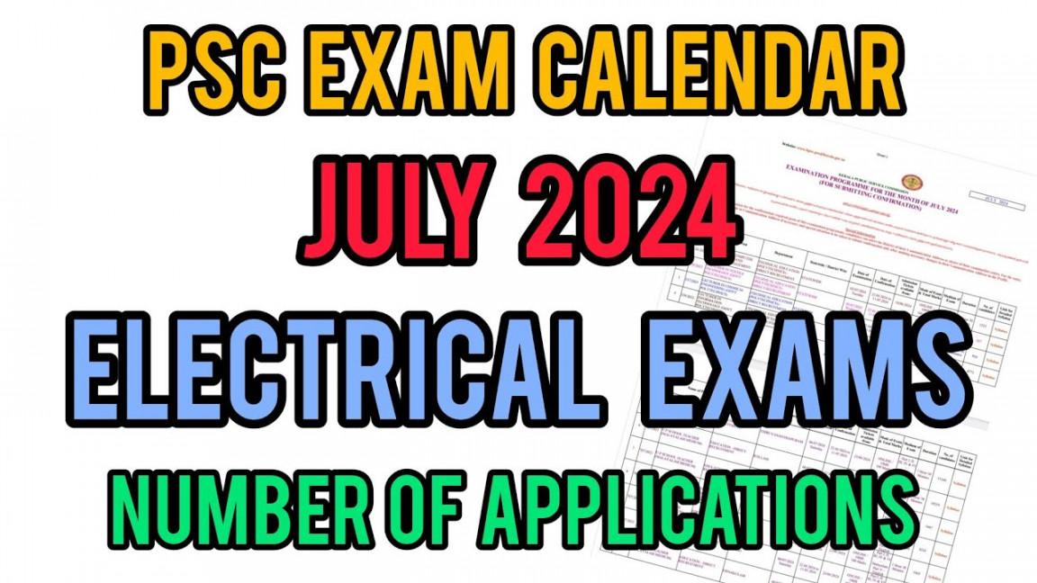 PSC Exam Calendar July   Electrical Exams  Number of Applicants