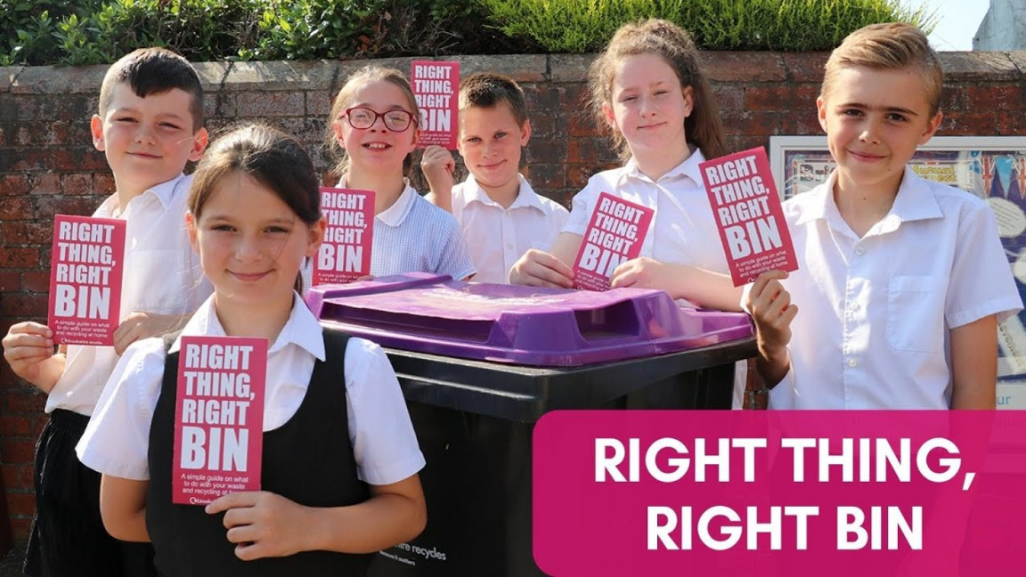 Theddlethorpe pupils introduce your new purple-lidded bin