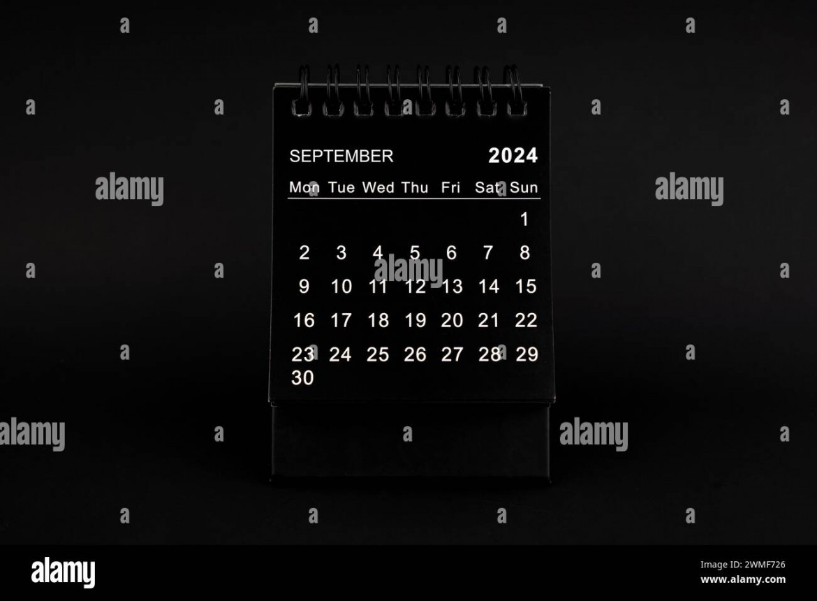 Black Calendar for September