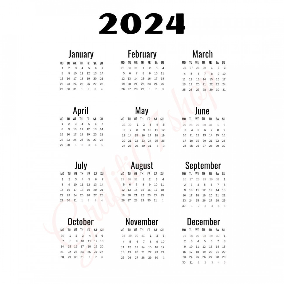 Calendar ,  Calendar Png, Transparent Background Calendar,  New  Year Calendar, Instant Download most Preferred, , Calendar - Etsy