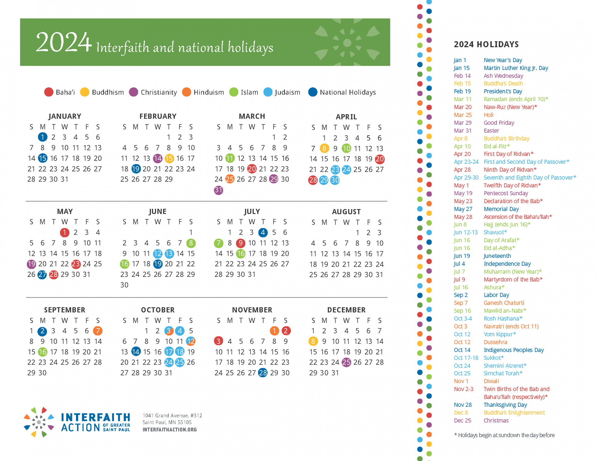 Calendar – Interfaith Action