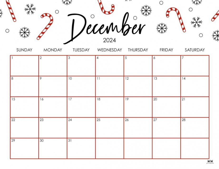 December  Calendars -  FREE Printables  Printabulls