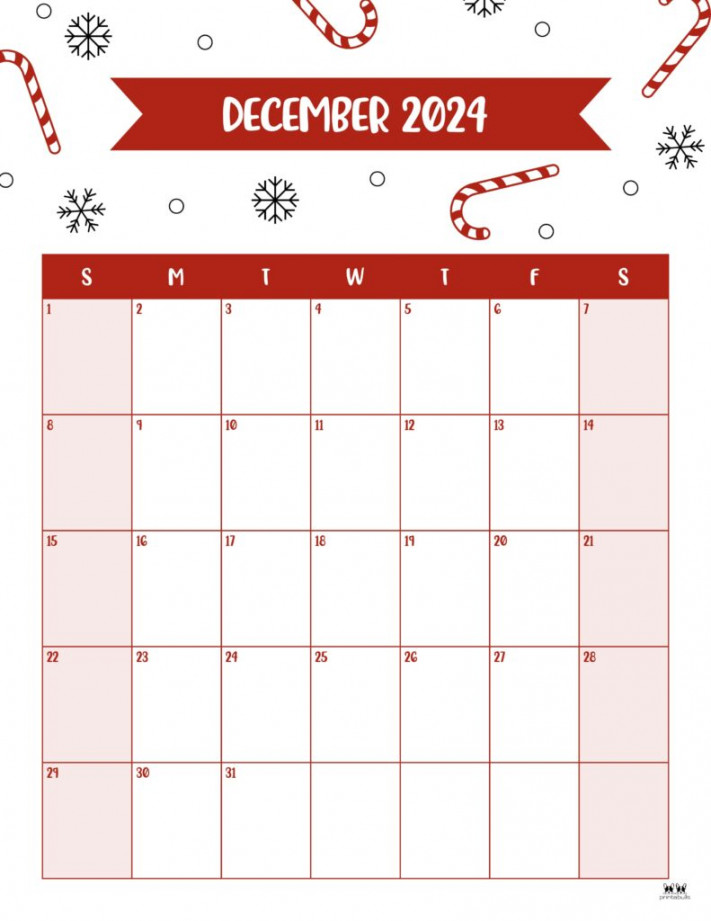 December  Calendars -  FREE Printables  Printabulls