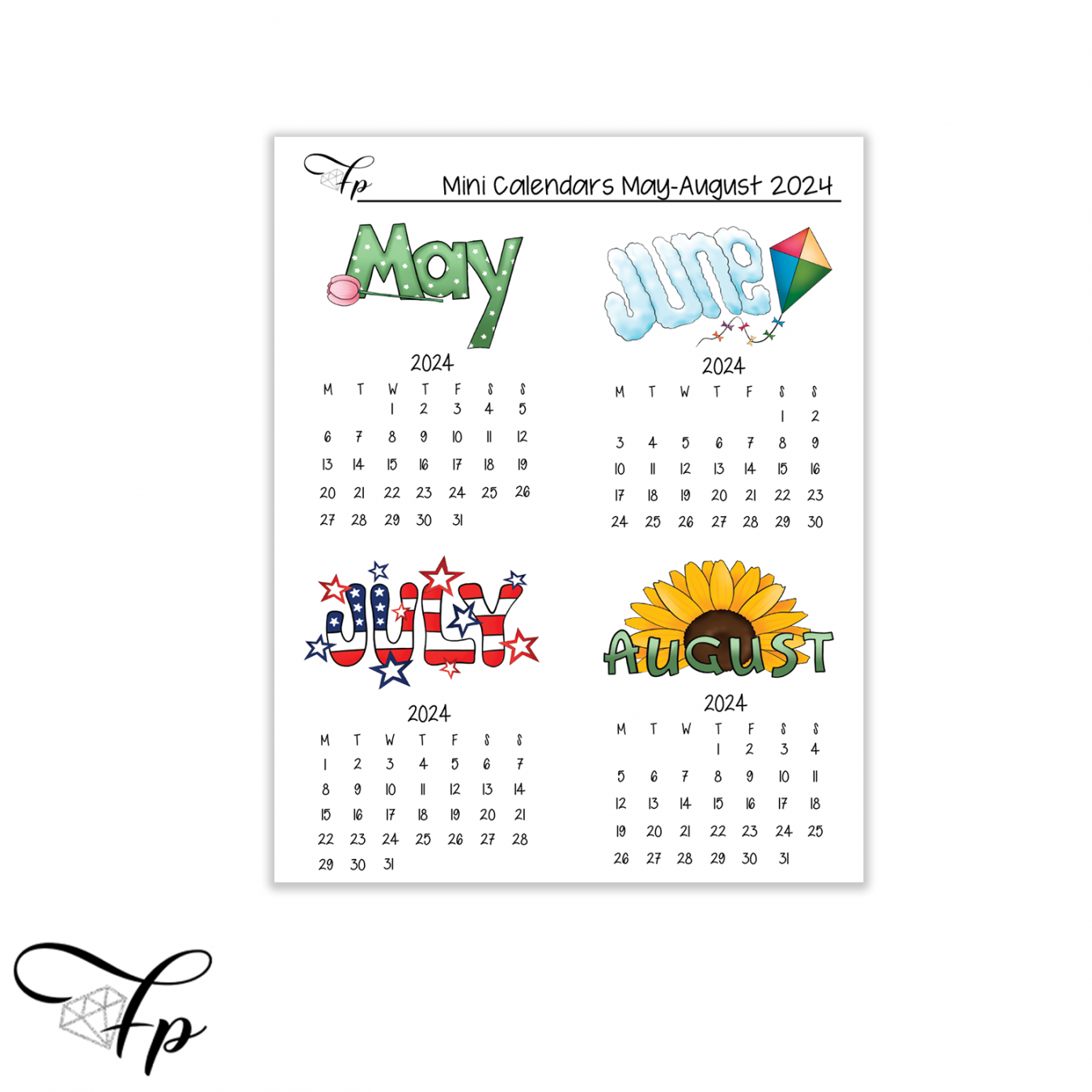 May-August  Calendars