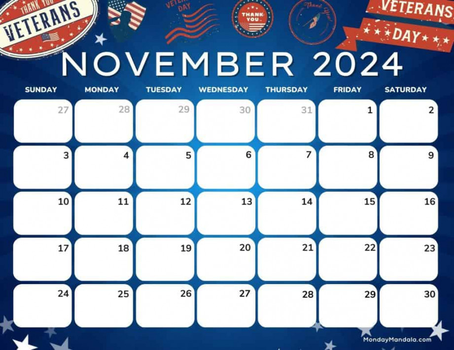 November  Calendars ( Free Printable PDFs)