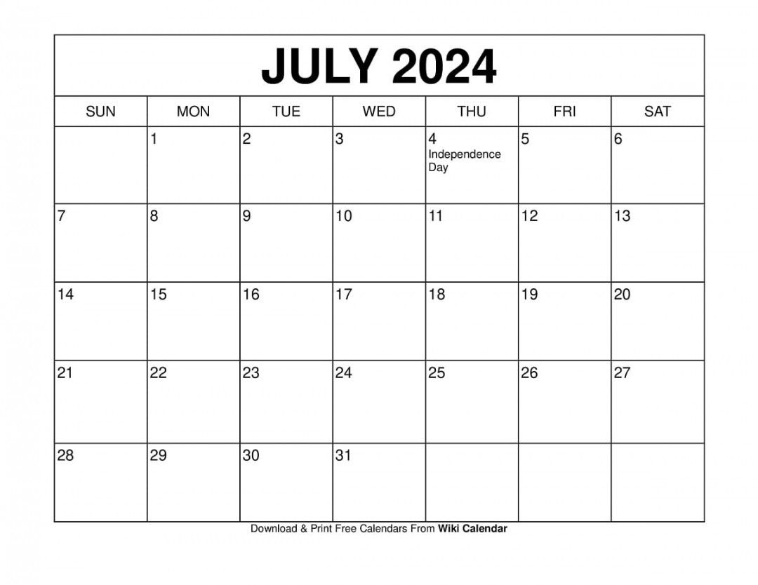 Printable July  Calendar Templates With Holidays