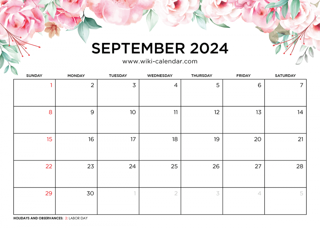 Printable September  Calendar Templates With Holidays