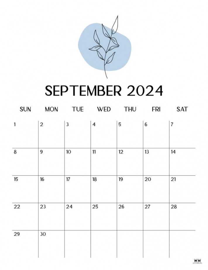 September  Calendars -  FREE Printables  Printabulls