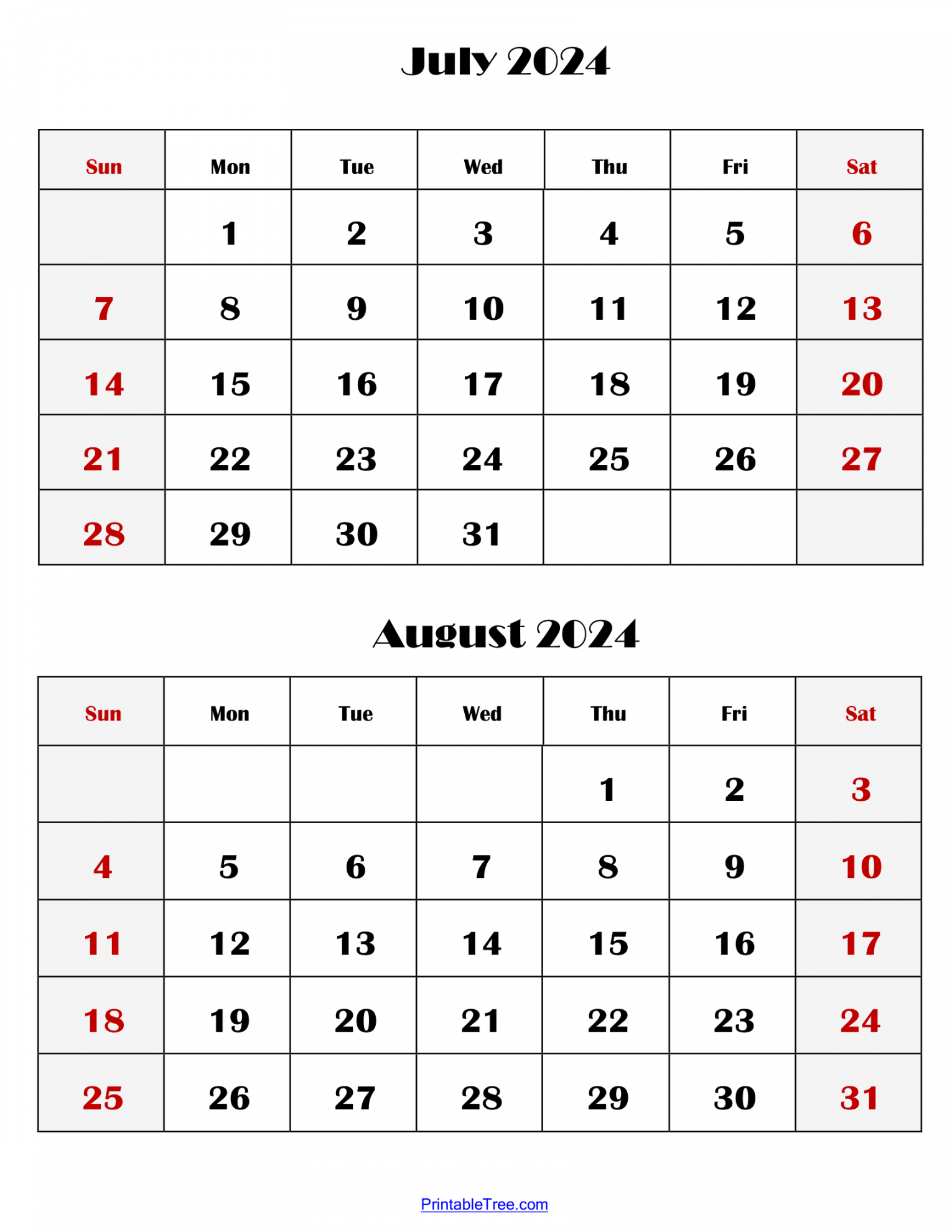 Two Months Calendar  Printable PDF  Double Month Calendar