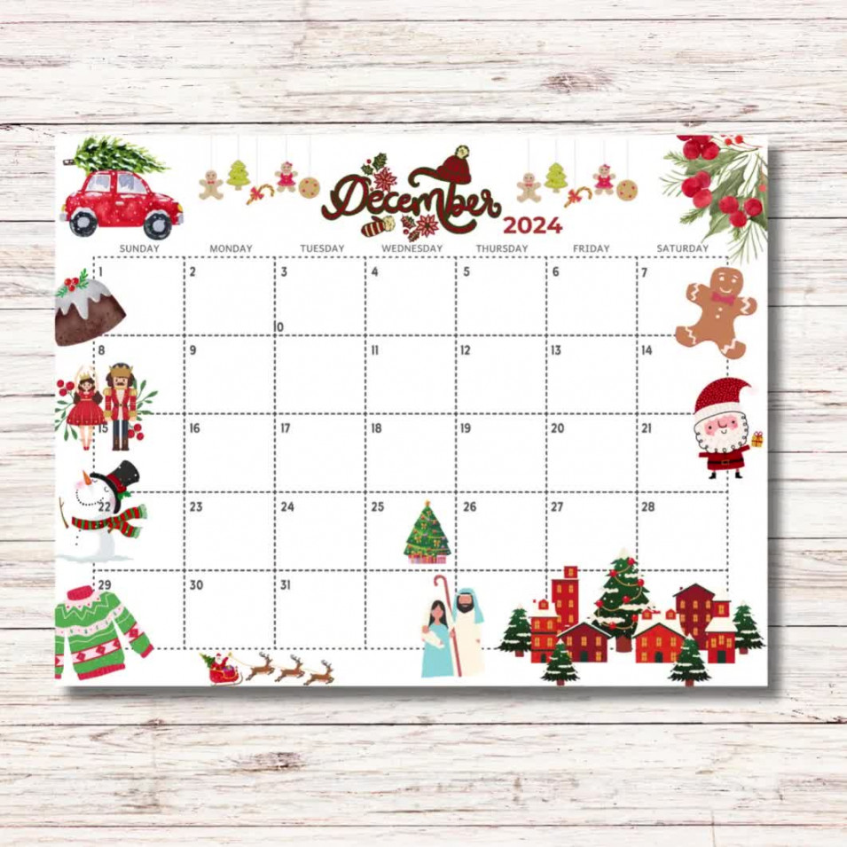 December  Calendar Printable Kids Calendar  Wall Calendar Classroom  School December Monthly Planner Kids Calendar Template Seasonal