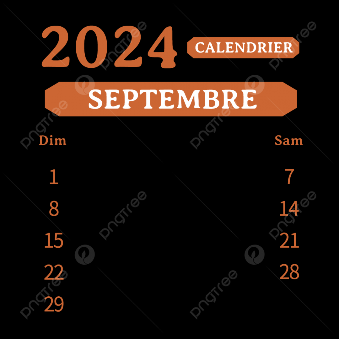 French Calendar September Orange, Calendar, Two Thousand And