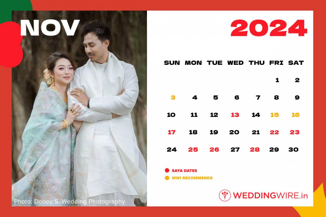 Hindu Wedding Calendar and WWI Recommended Marriage Dates in