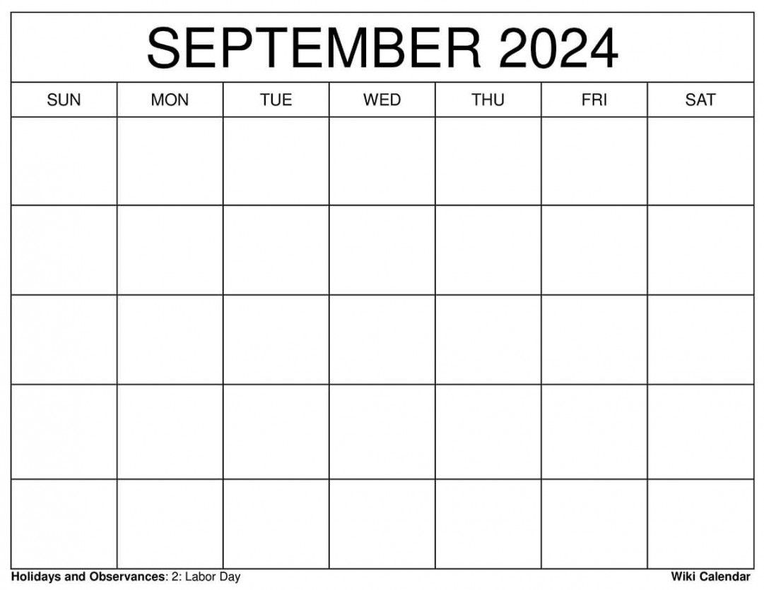 Printable September  Calendar Templates With Holidays