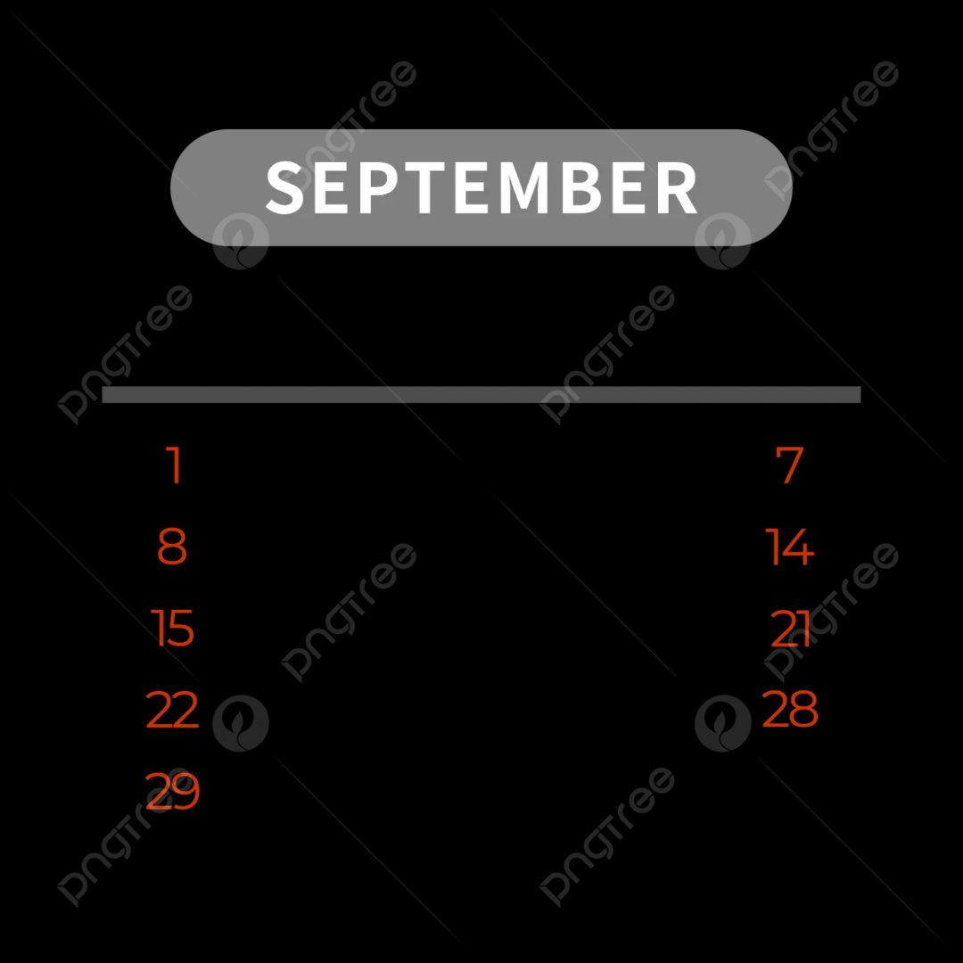 September  Calendar Gray Simple Style Vector, , Calendar