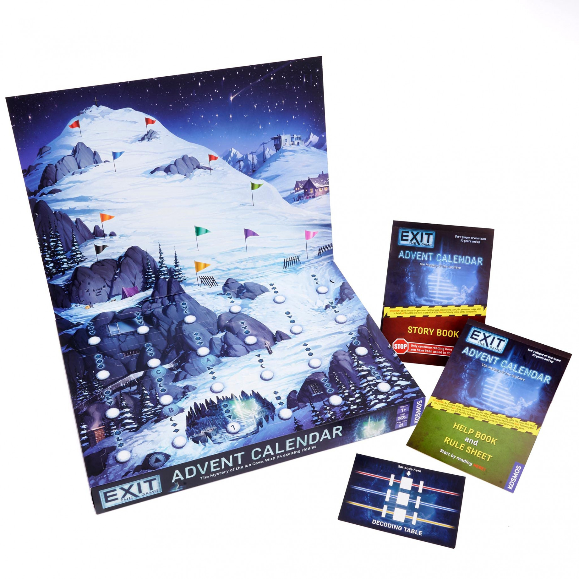 EXIT: Advent Calendar - The Mystery of The Ice Cave  EXIT: The Game - A  Kosmos Game  Family-Friendly, Card-Based at-Home Escape Room Experience in  a