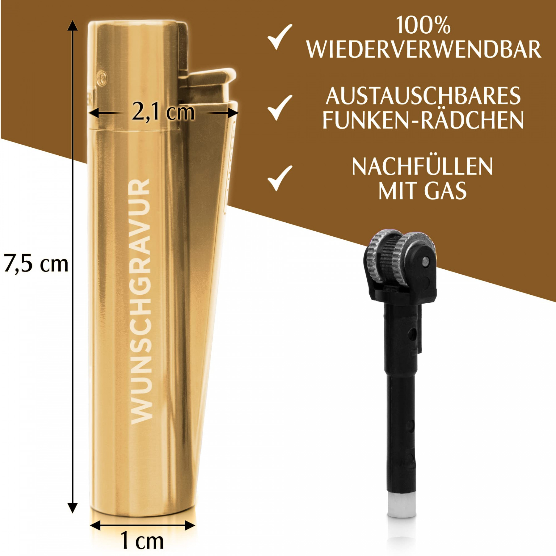 Geschenkfreude Clipper Lighter with Engraving - Design Your Own