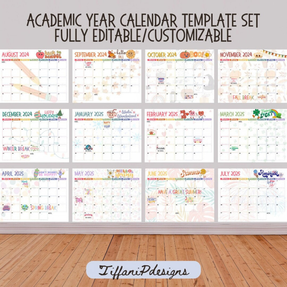 School calendar template   - Etsy Nederland