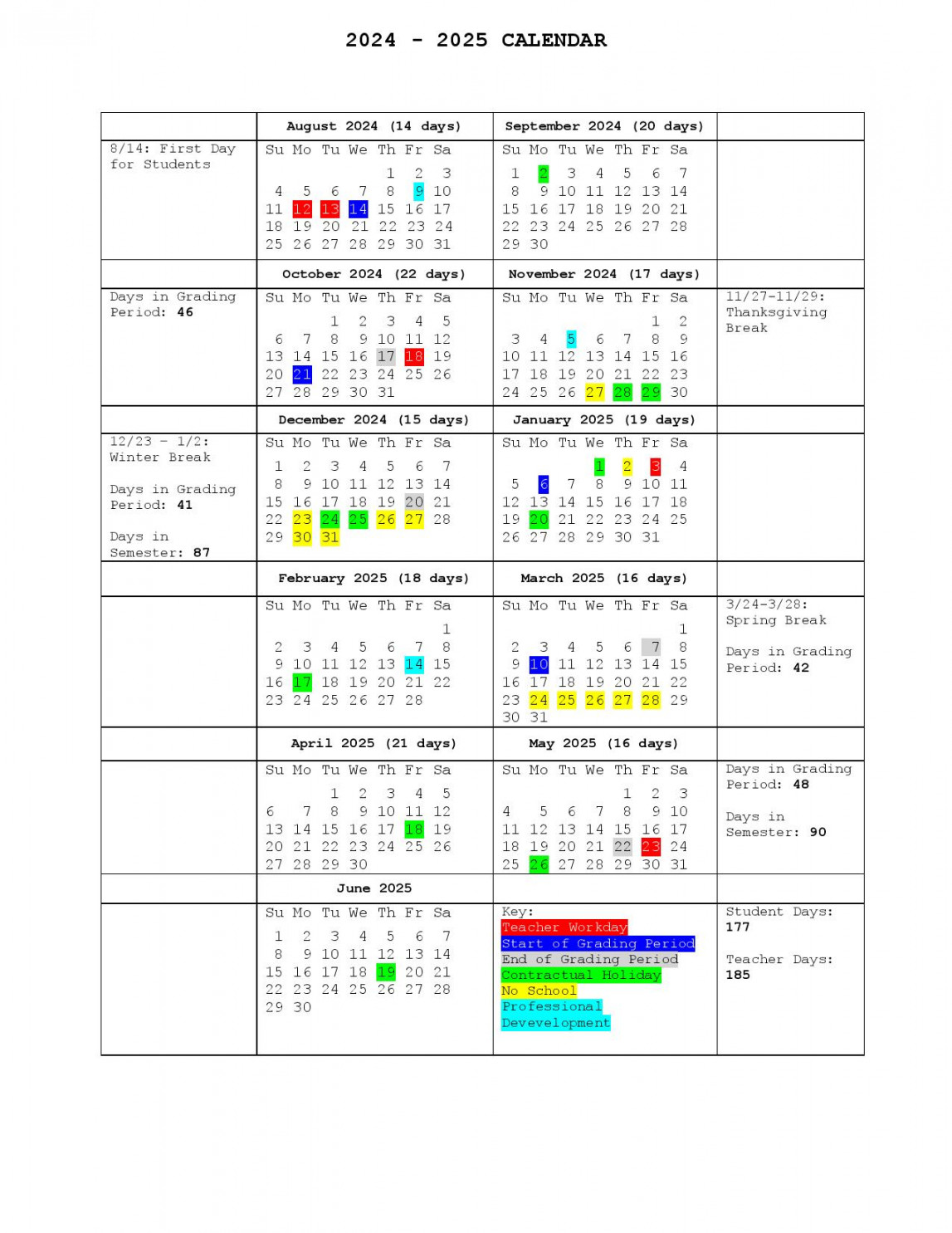 Westerville City Schools Calendar -  Holiday Dates