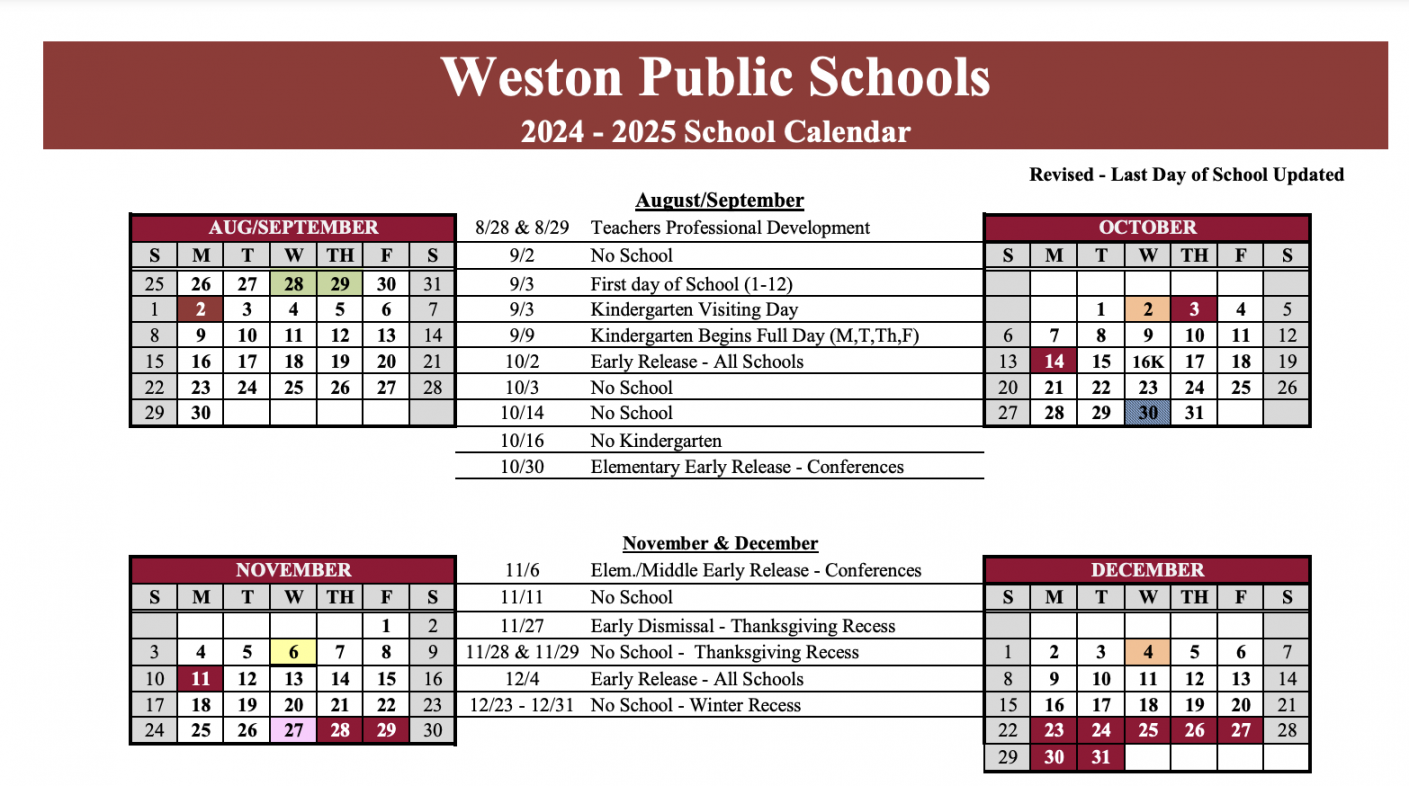 Weston Public Schools: Subscribe to Calendars  Weston Owl