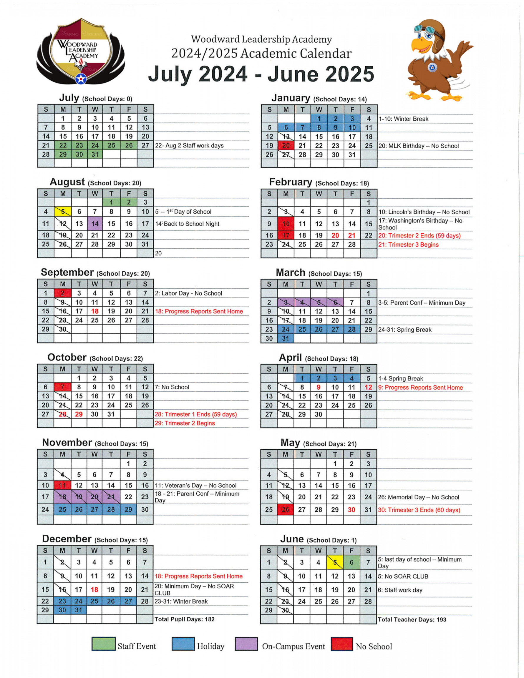 Woodward Calendar - Woodward Academy