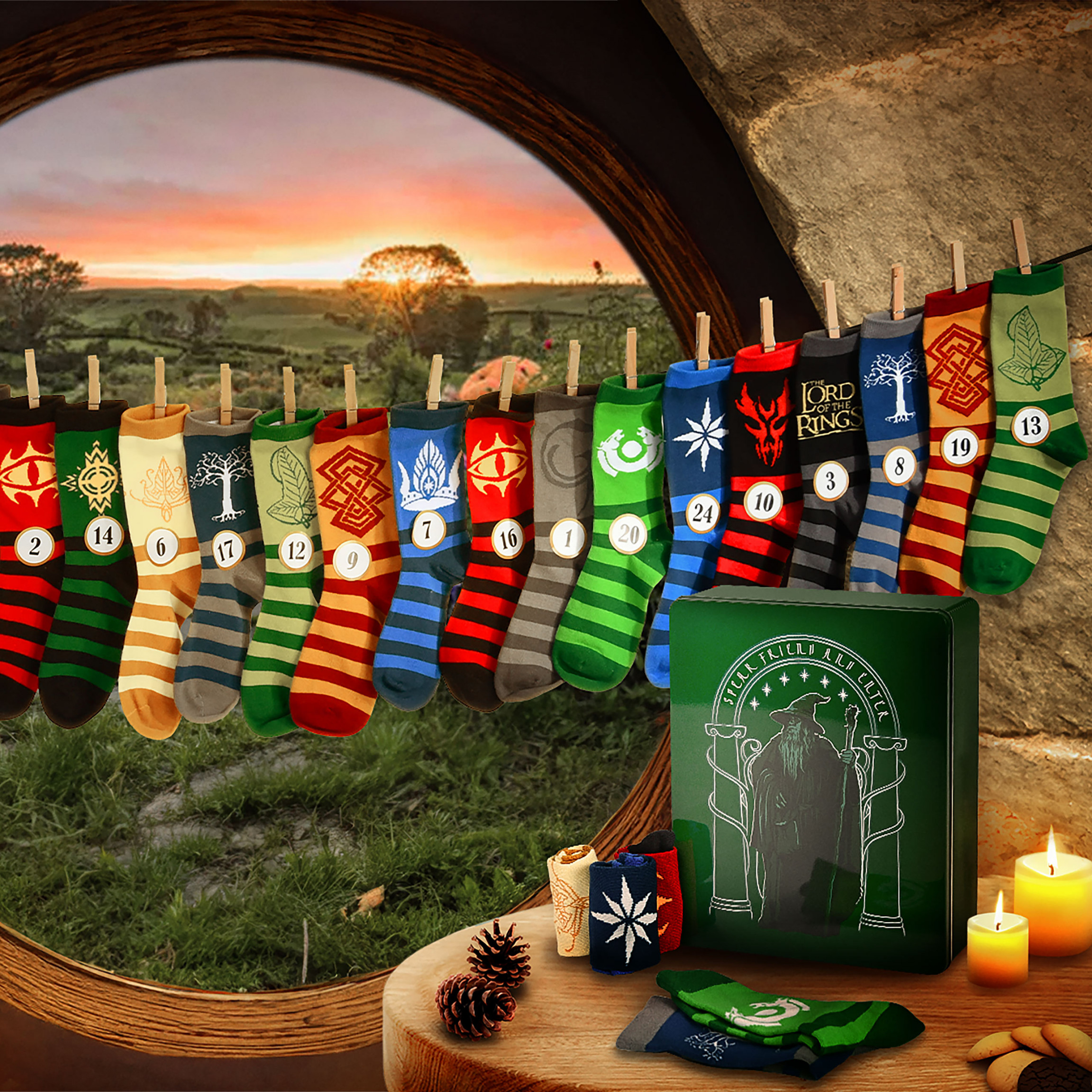 Lord of the Rings Socks Advent Calendar for Filling  The Lord of