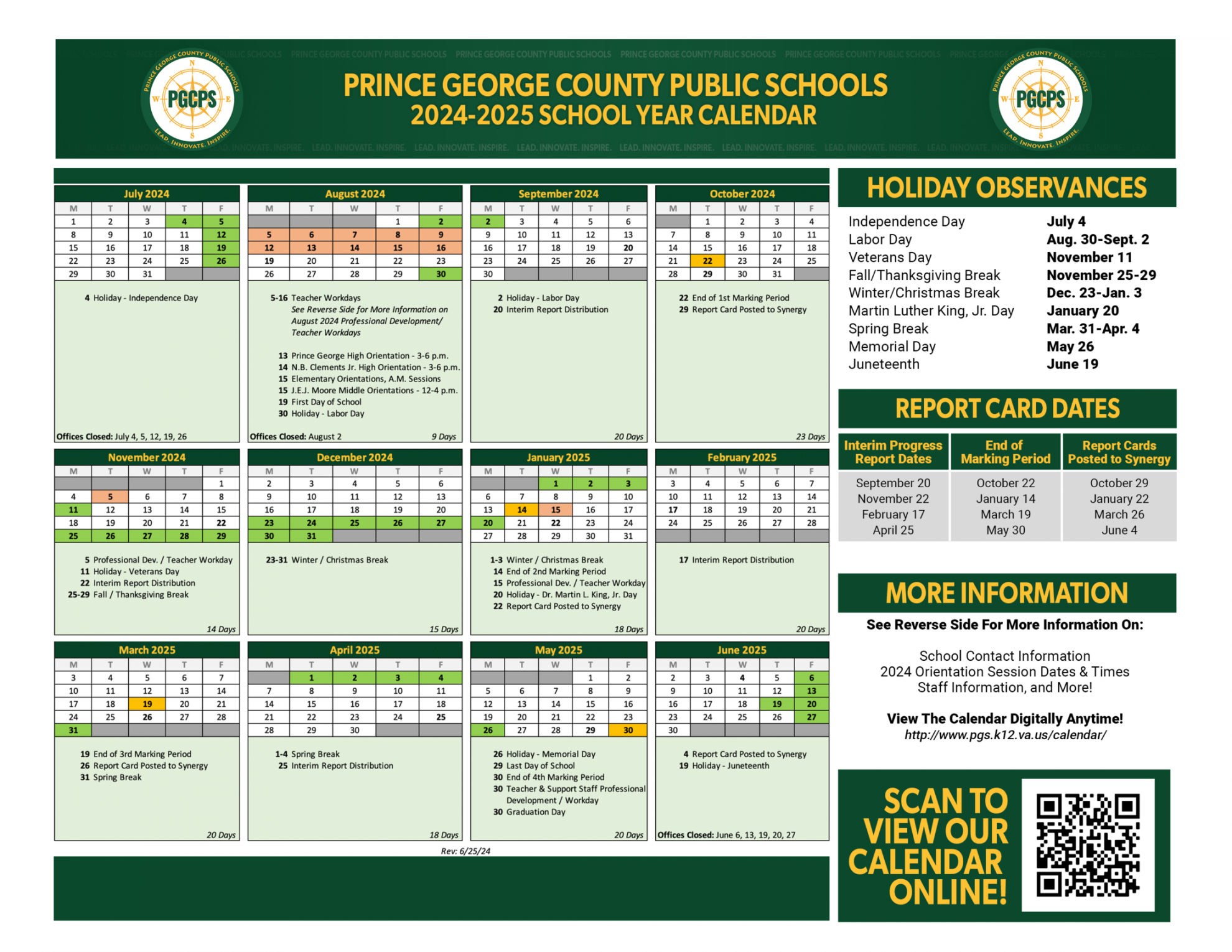 - School Year Calendar - Prince George County Public Schools