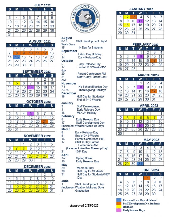 - Approved Calendar  Union County Schools