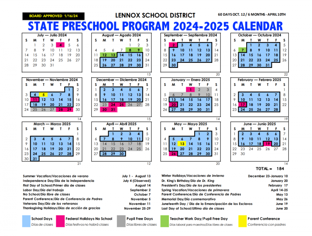 PreSchool through Eighth Grade Calendars – Student Calendars