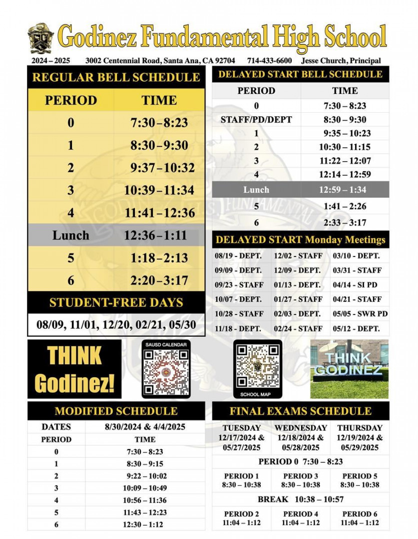 Proctor, A / Bell Schedule and Calendar