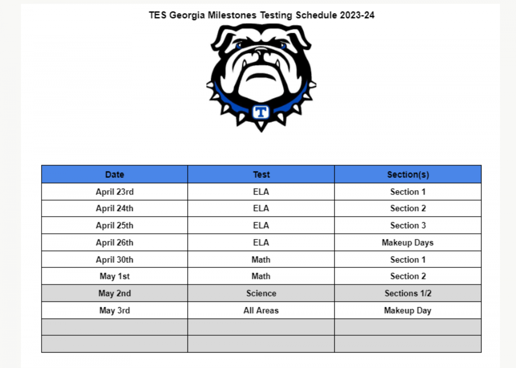 Calendar - Trion City Schools