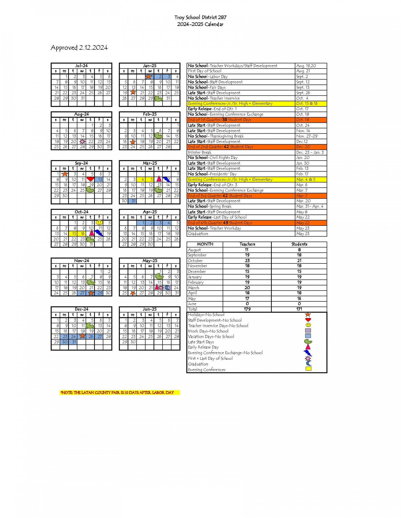 Calendar - Troy Jr/Sr High School