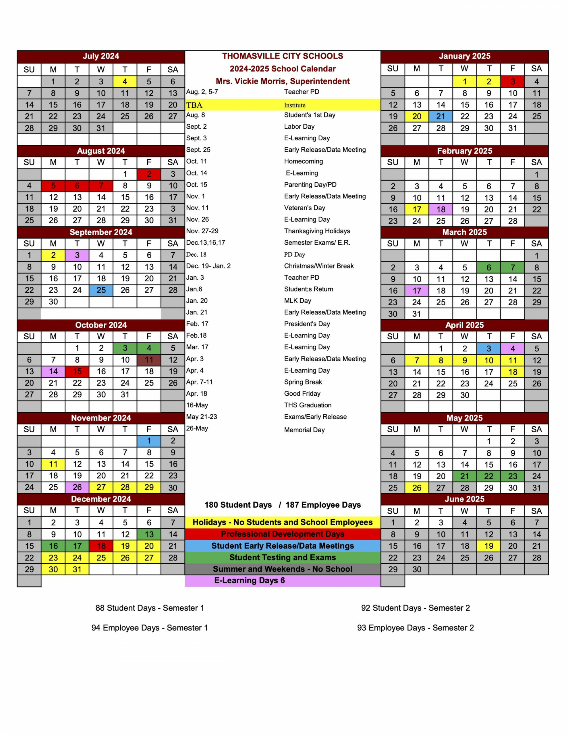 School board approves updated school system calendar  Thomasville