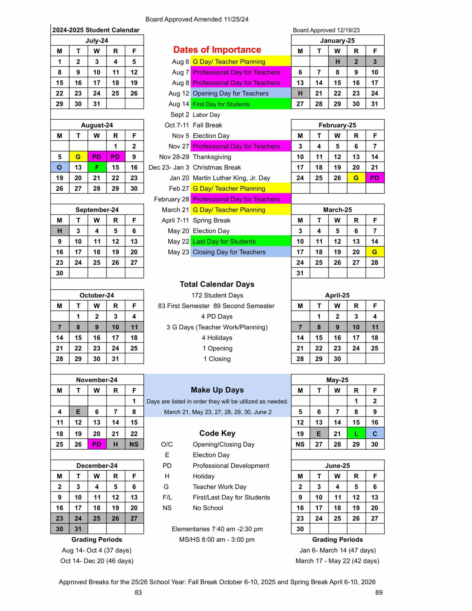 School Year Calendars – About Us – Union County Public Schools