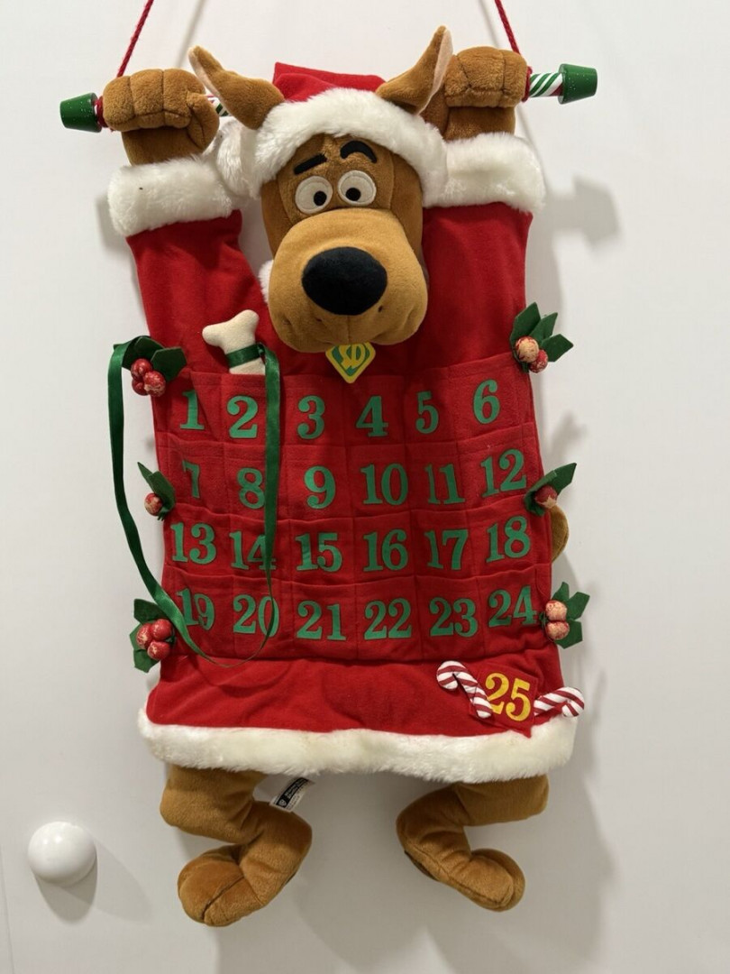 Scooby Doo Advent Calendar Christmas Vintage Felt Large Great Condition  Hanging