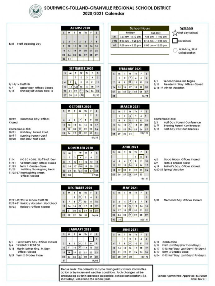 STGRSD  Calendar v  PDF  Observances  Public