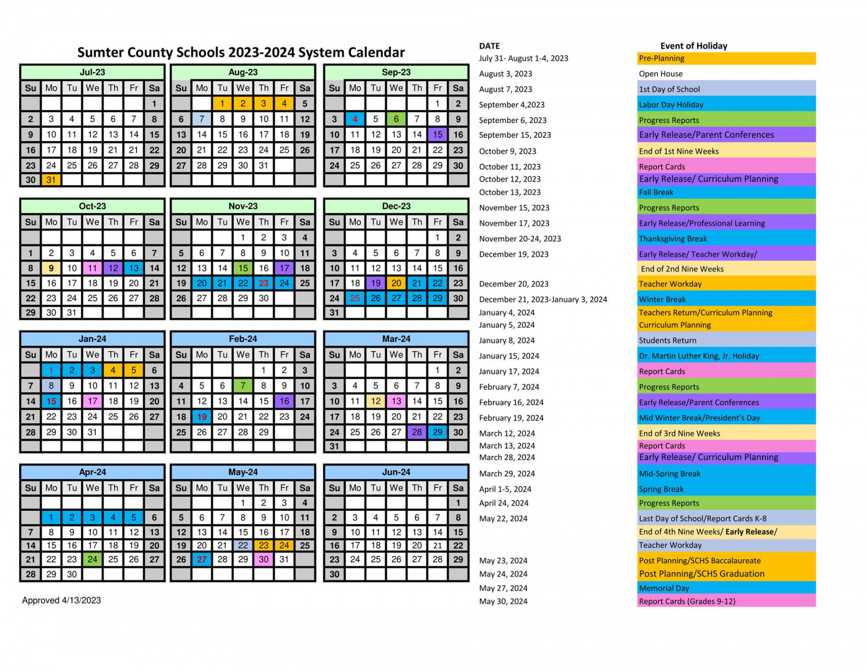 Calendar - Sumter County Schools