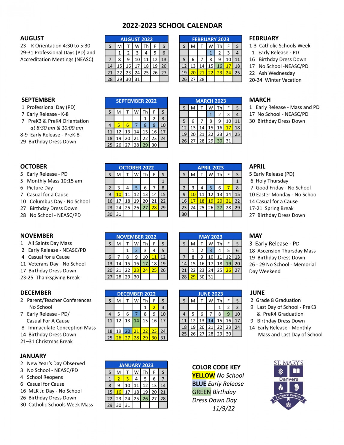 School Calendar – St