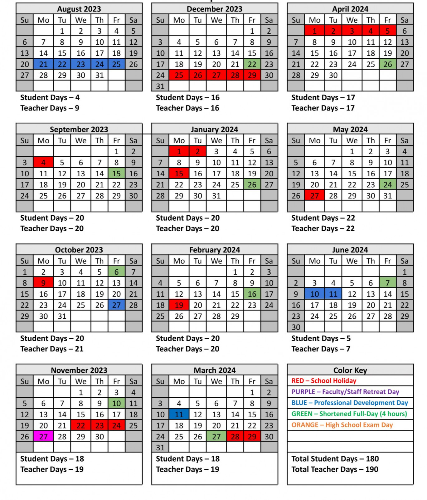 School Calendar — St Peter The Apostle